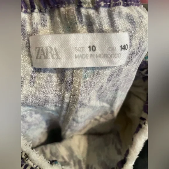 Zara Girls Wide Leg Pants Purple Print size 10 - Picture 3 of 5